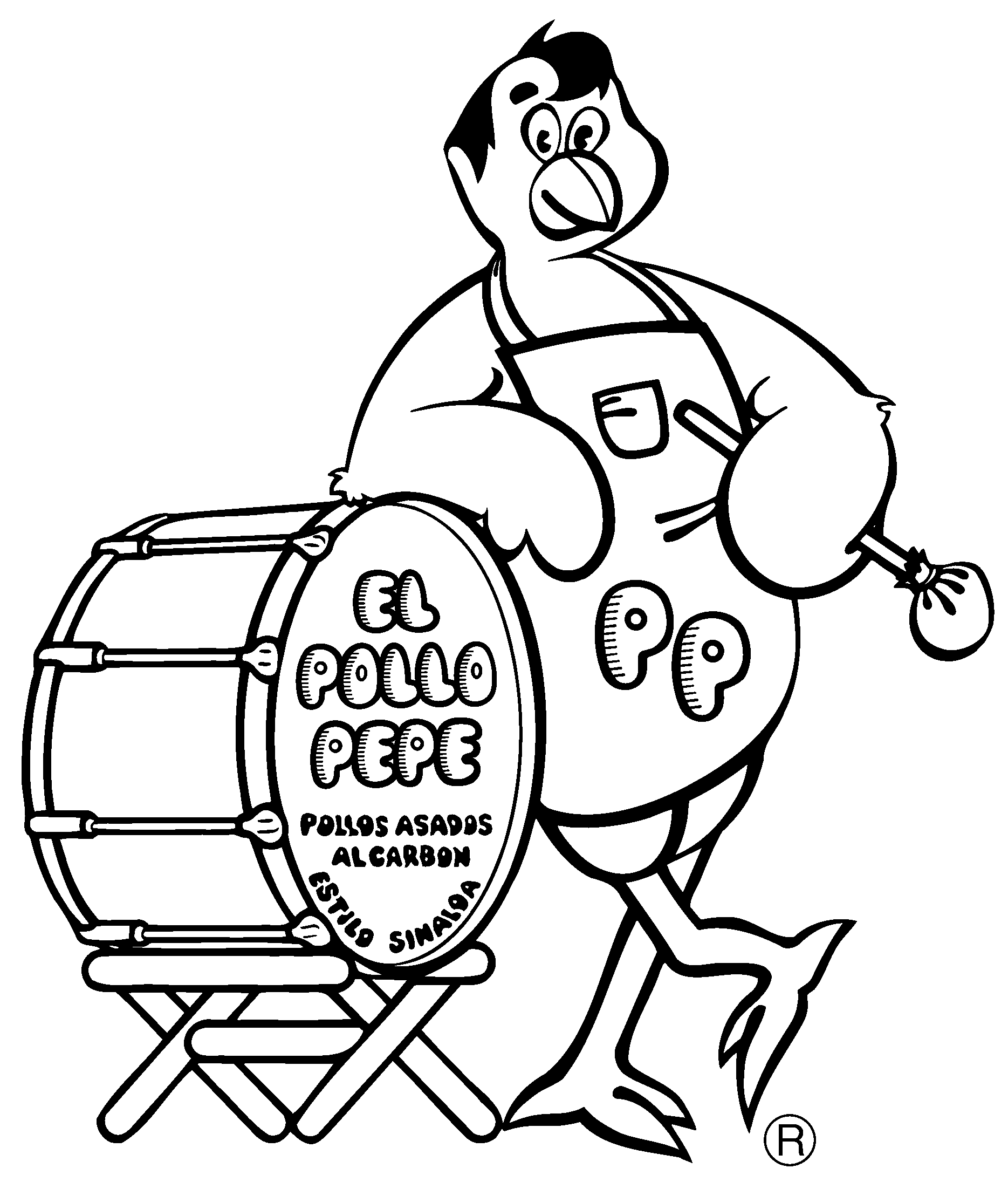 Il Pollo Pepe Logo Black And White - Pollo Pepe Clipart (2400x2400), Png Download