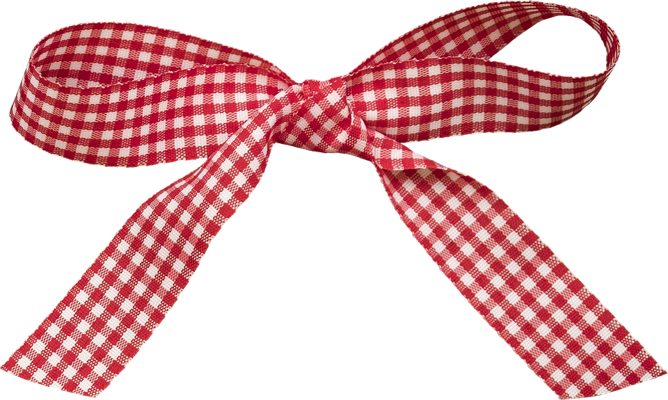 Bow, Check, Christmas, Country Christmas, Loop, Ribbon - Red And White Checkered Bow Clipart - Png Download (960x575), Png Download