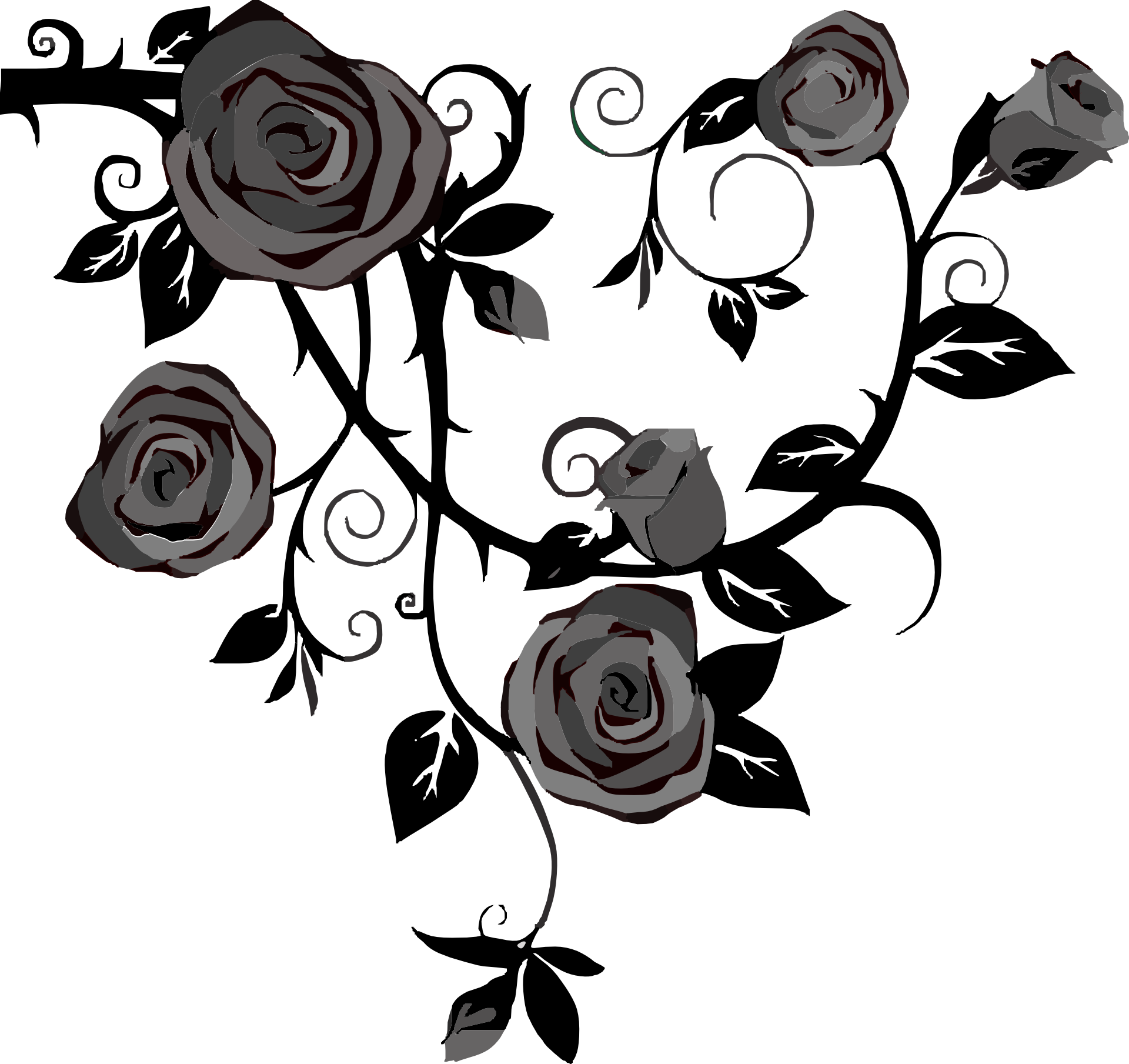 1920 X 1809 10 - Roses Art Black And White Clipart (1920x1809), Png Download