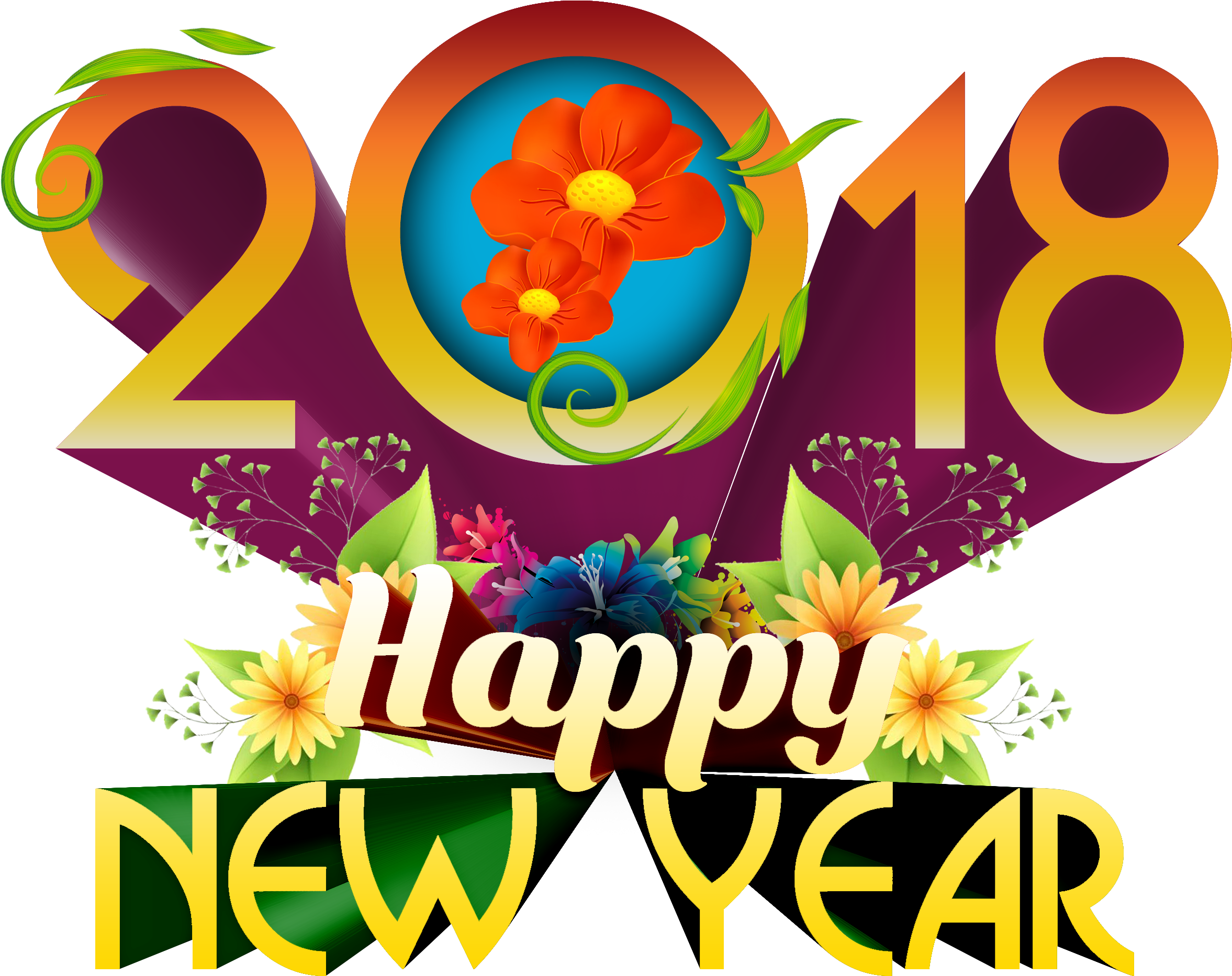 2018 Red Transparent Png Clip Art Logo Free Downlaods - New Year Telugu Png (3000x3000), Png Download