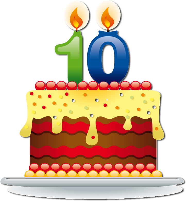Happy Birthday, Riah Graphic Free Stock - 10th Birthday Cake Png Clipart (742x800), Png Download