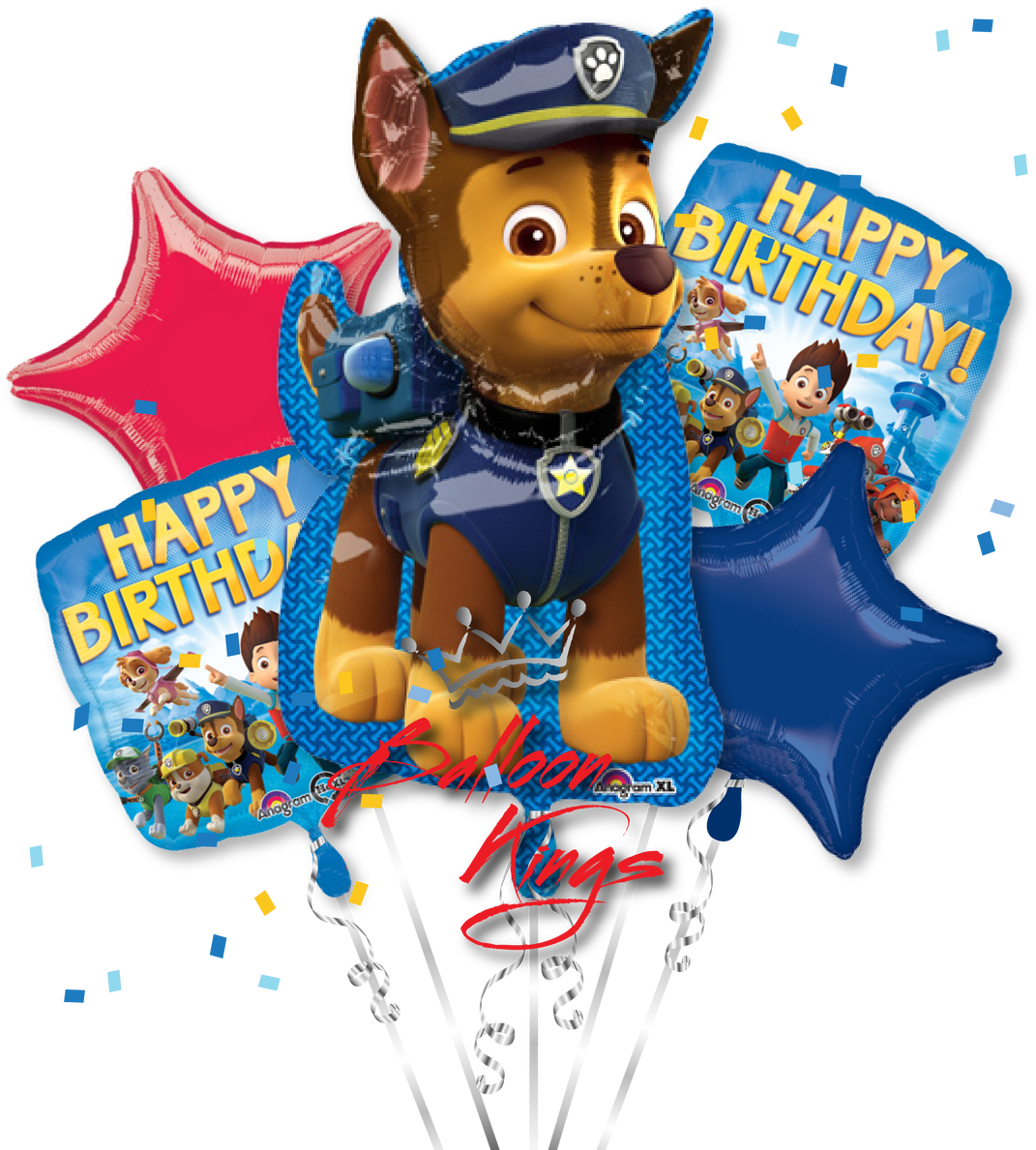 Paw Patrol Chase Bouquet - Paw Patrol Foil Balloon Clipart (1280x1280), Png Download