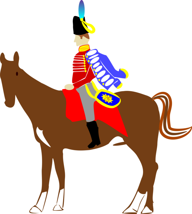 Military Horse - British Soldier On A Horse Clipart (631x700), Png Download