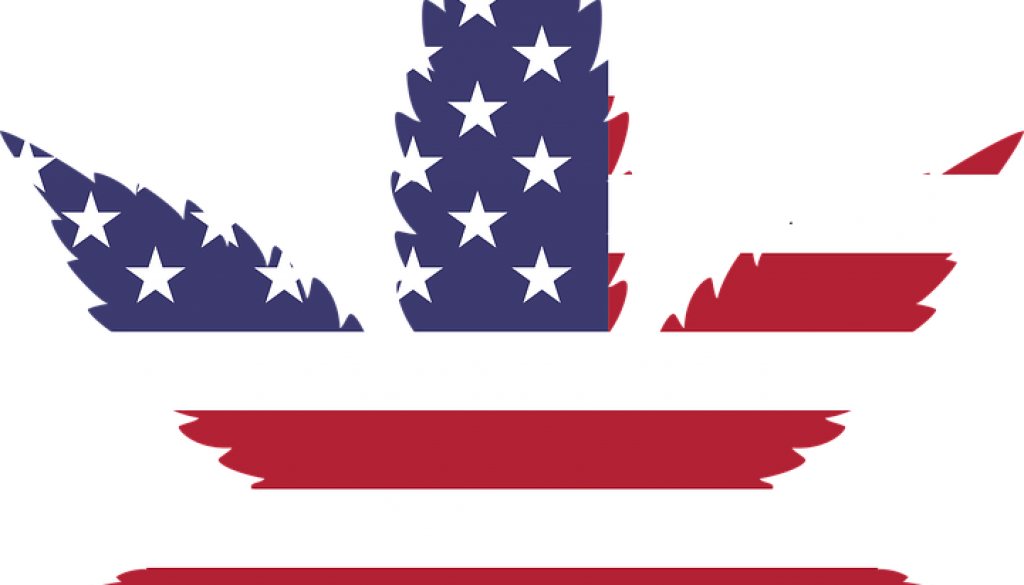American Weed - Weed Leaf American Flag Clipart (1024x585), Png Download