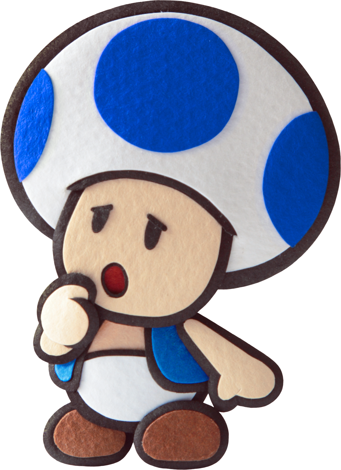 Mario Bros Clipart Sad - Blue Toad Paper Mario - Png Download (1170x1611), Png Download