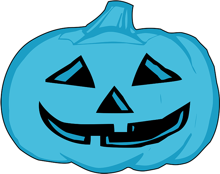 Jpg Black And White Stock Happy Blue Head For - Halloween Pumpkin Black And White Clipart (709x570), Png Download