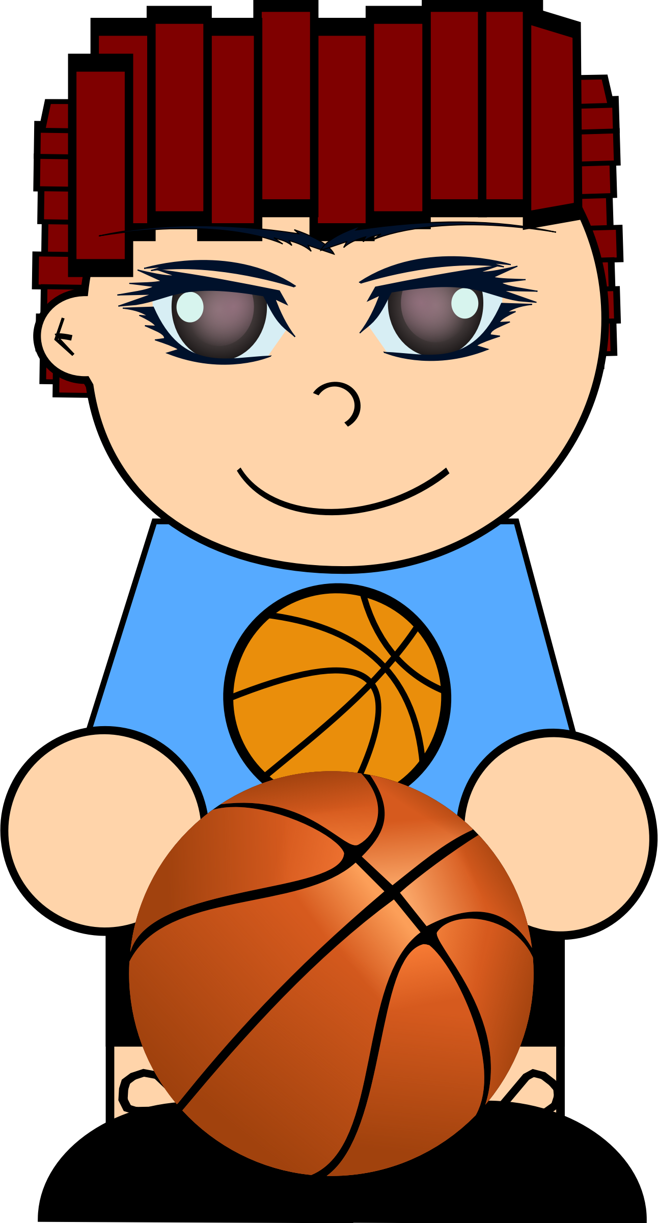 This Free Icons Png Design Of Boy With Basketball Clipart (1292x2400), Png Download