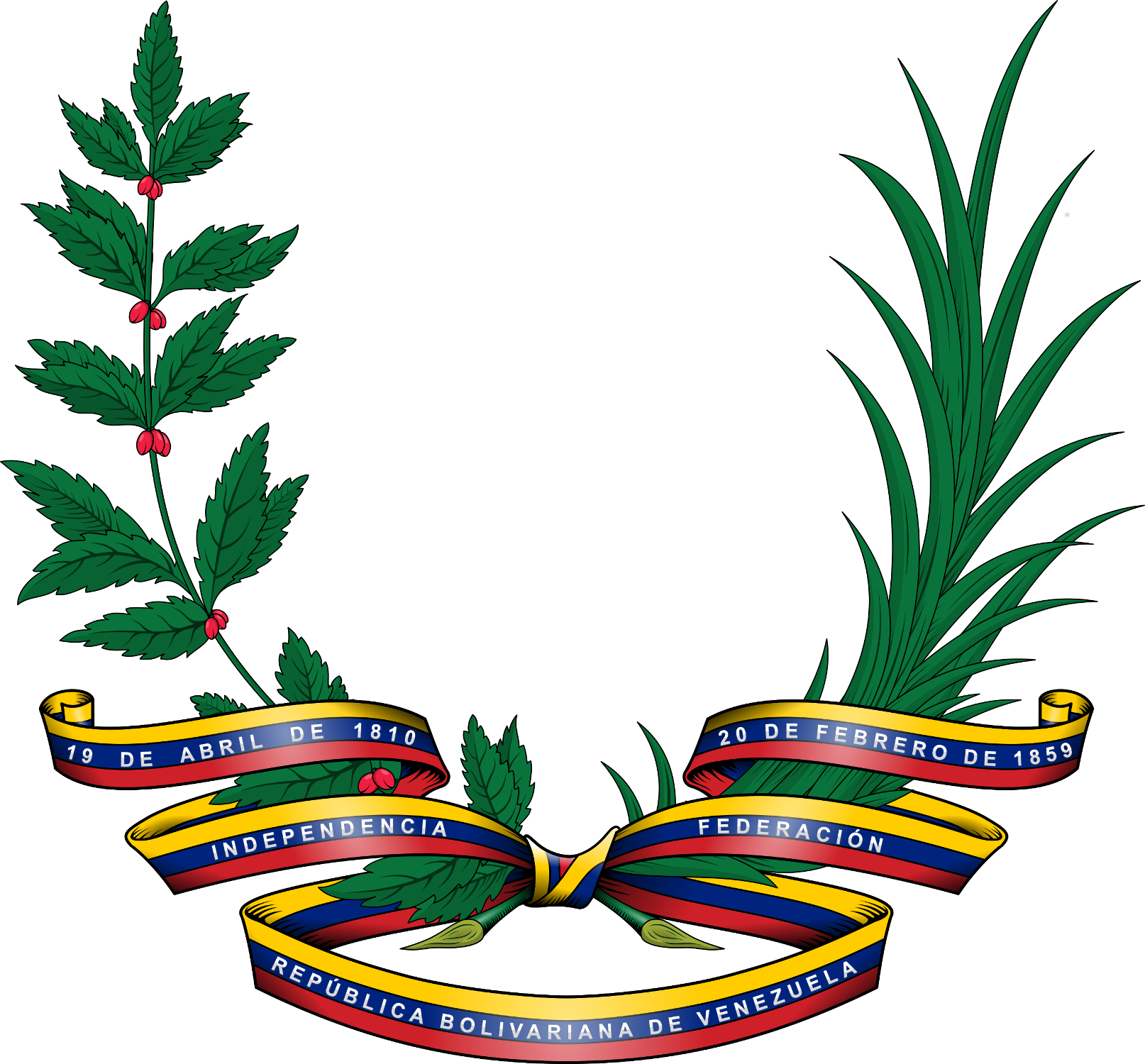 Ramas De Olivo Png - Partes Del Escudo De Venezuela Clipart (1614x1500), Png Download