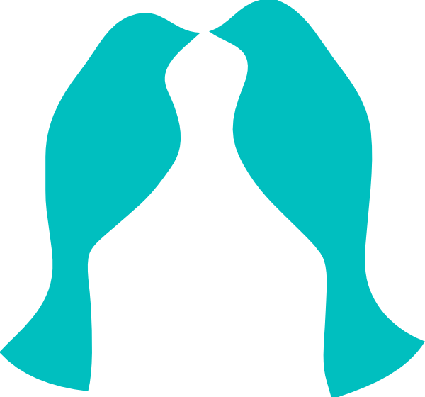 Love Birds Silhouette Clip Art - Love Teal - Png Download (600x560), Png Download
