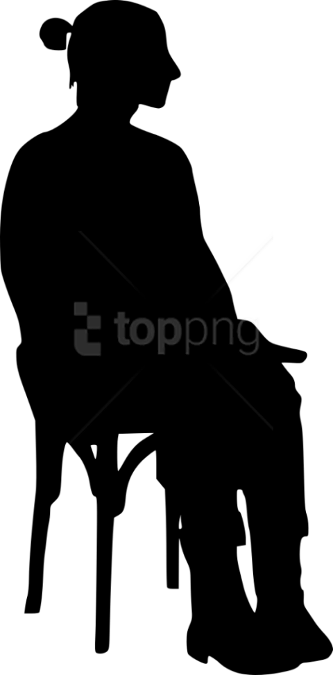 Free Png Sitting In Chair Silhouette Png Images Transparent - Silhouette Clipart (480x974), Png Download