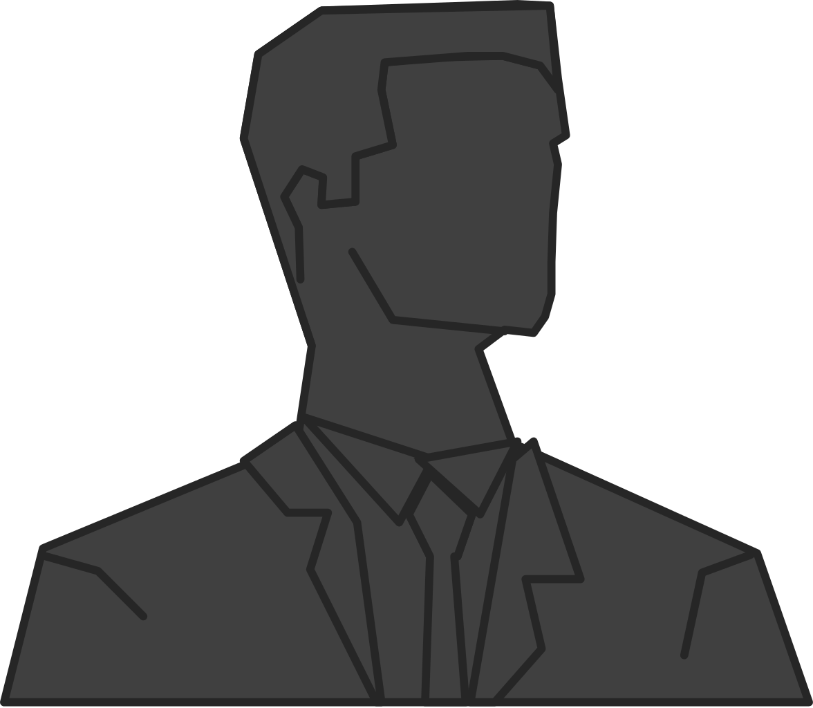 Silhouette Man Front Darkgrey - Illustration Clipart (1176x1024), Png Download