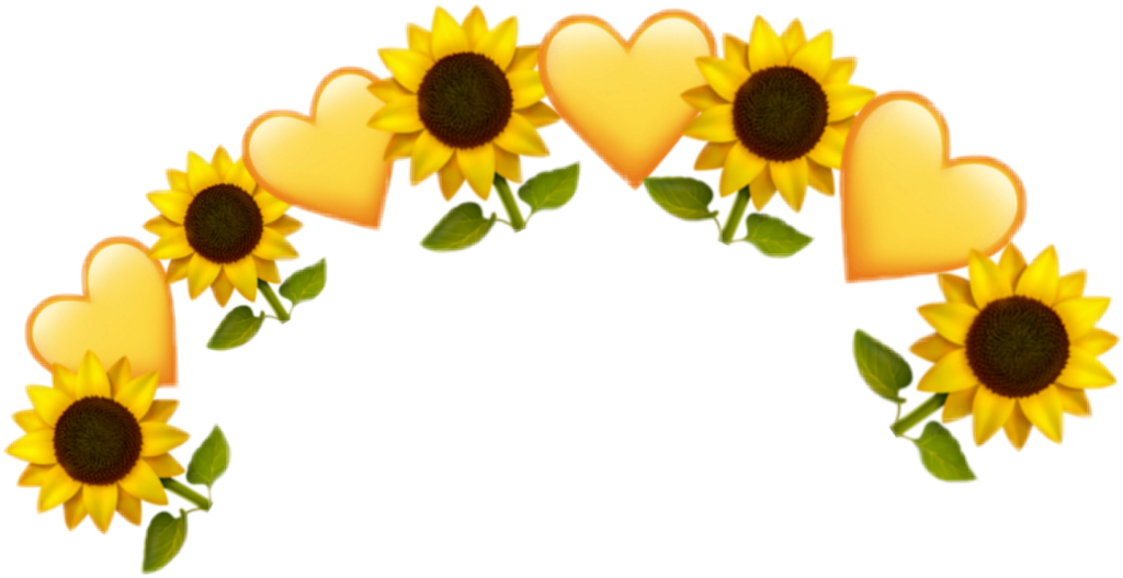 #crown #crowns #crownflower #crownyellow #crownemoji - Sunflower Emoji Crown Clipart (1024x527), Png Download