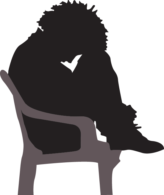 Depressed - Silhouette Depression Vector Clipart (551x657), Png Download