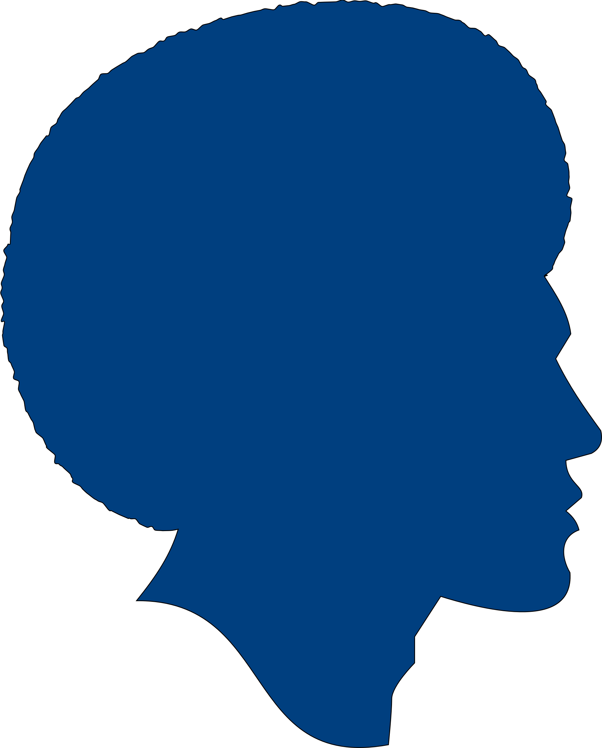 Big Image - African American Male Head Silhouette Clipart (1932x2400), Png Download
