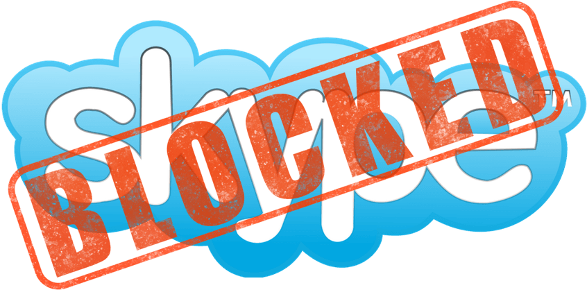 Blocked Skype Icon - Skype Download Clipart (900x454), Png Download