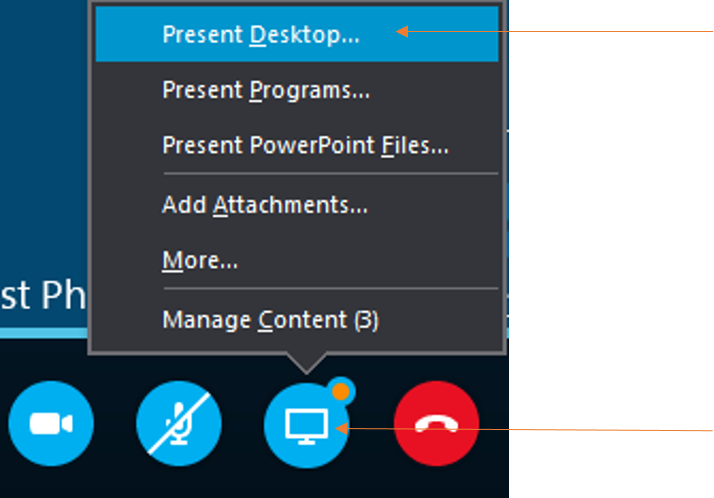 This Image Shows How Your Stage Appears When Someone - Present Powerpoint Files Skype Upload For Later Clipart (714x498), Png Download