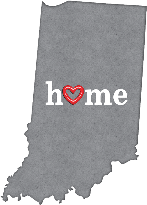 Indiana Outline Png - State Of Indiana With A Heart Clipart (506x700), Png Download