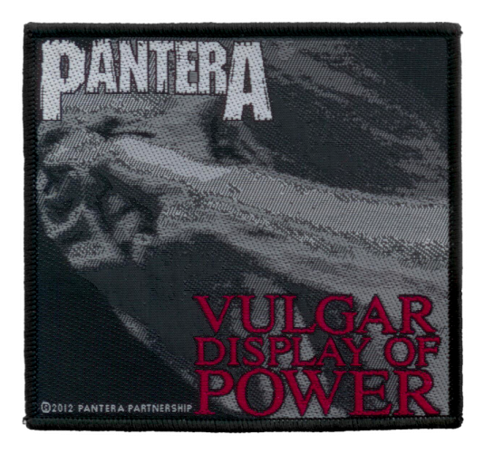 Pantera Official Patch Vulgar Display Of Power Woven - Wallet Clipart (600x600), Png Download