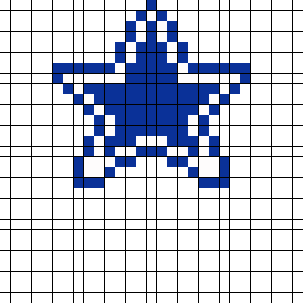 Dallas Cowboys Star By Purplepuddlenut On Kandi Patterns - Star Mario Pixel Art Clipart (610x610), Png Download
