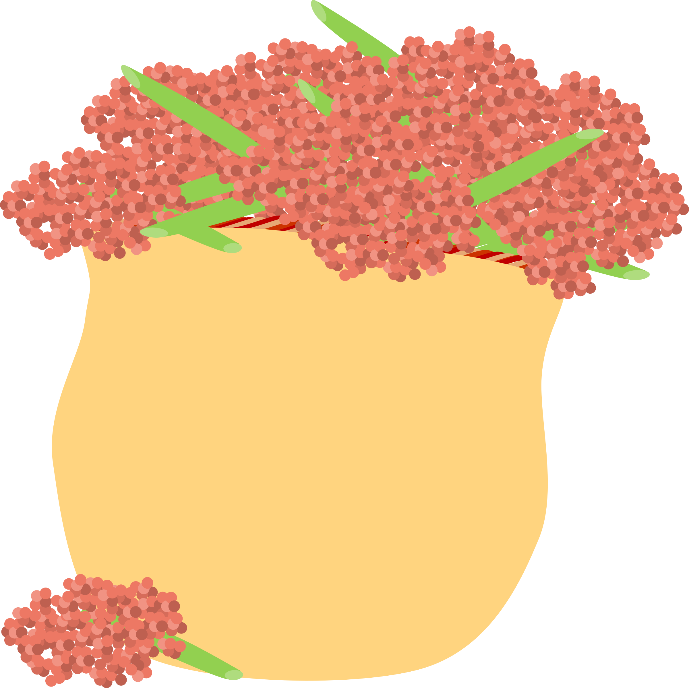 Clipart Basket Of Pink Berries Big Image - Png Download (2400x2397), Png Download
