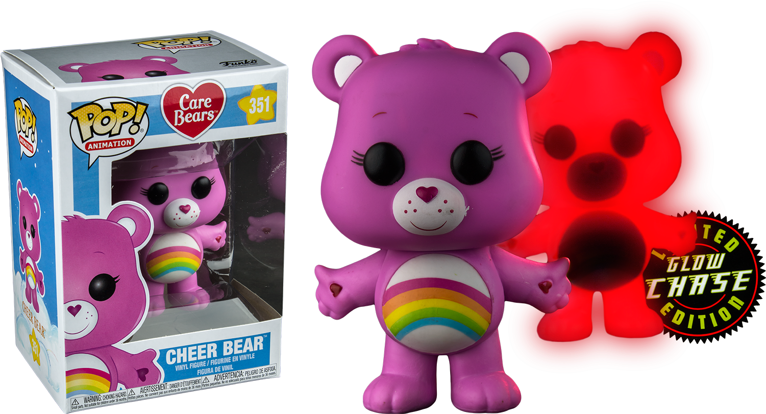 Cheer Bear Funko Pop Vinyl Figure - Care Bears Funko Pop Clipart (1500x818), Png Download