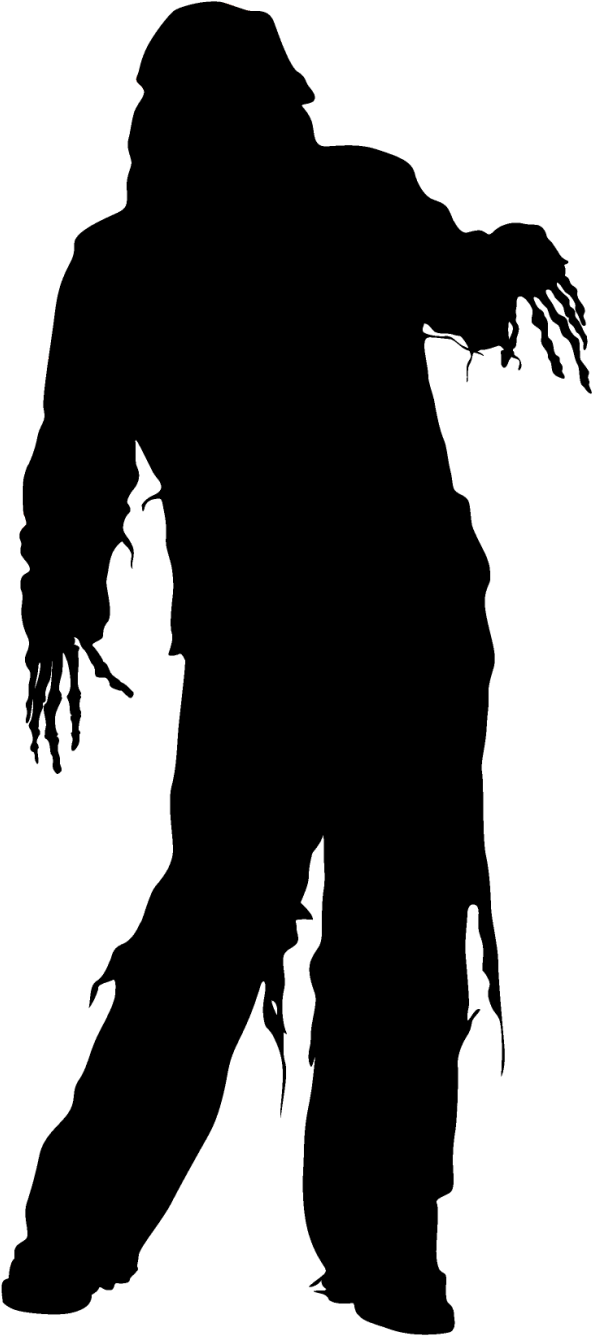 Zombie Silhouette Outline - Silhouette Clipart (819x1600), Png Download