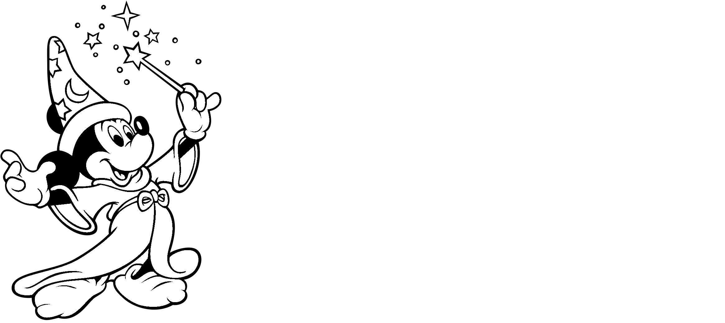 Imagineering Disneyland Paris Logo Png Transparent - Mickey Mouse Wizard Coloring Pages Clipart (2331x1038), Png Download
