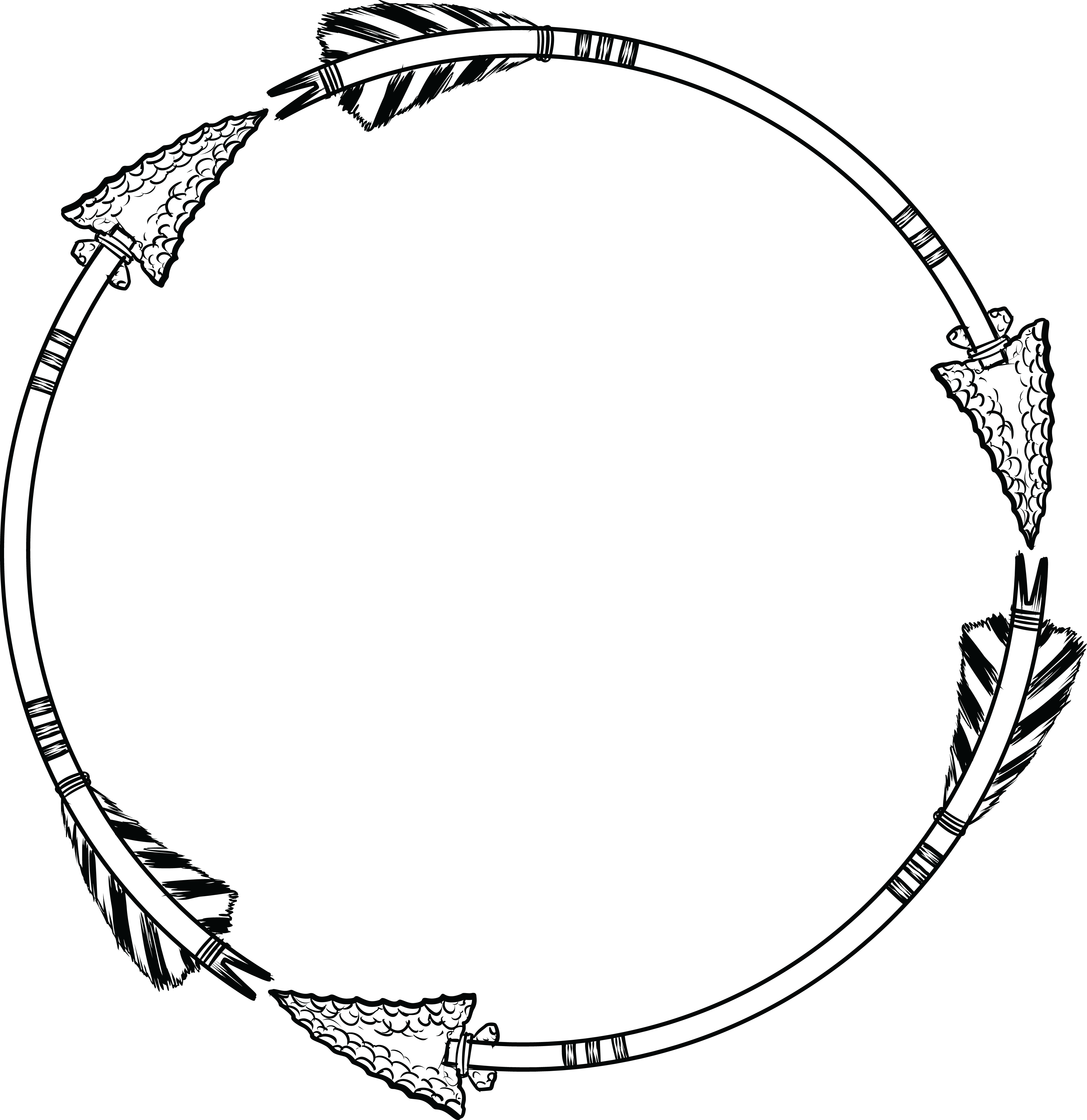 Free Clipart Of A Flint Arrow Circle Shaped Frame - Free Arrow Circle Svg - Png Download (4000x4122), Png Download
