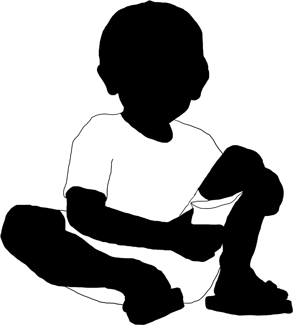 Beautiful Silhouettes Of Children - Black Boy Silhouette Clipart (1076x1181), Png Download