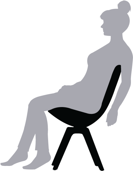 Gently Tilt Forward Or Back - Sitting Clipart (737x737), Png Download