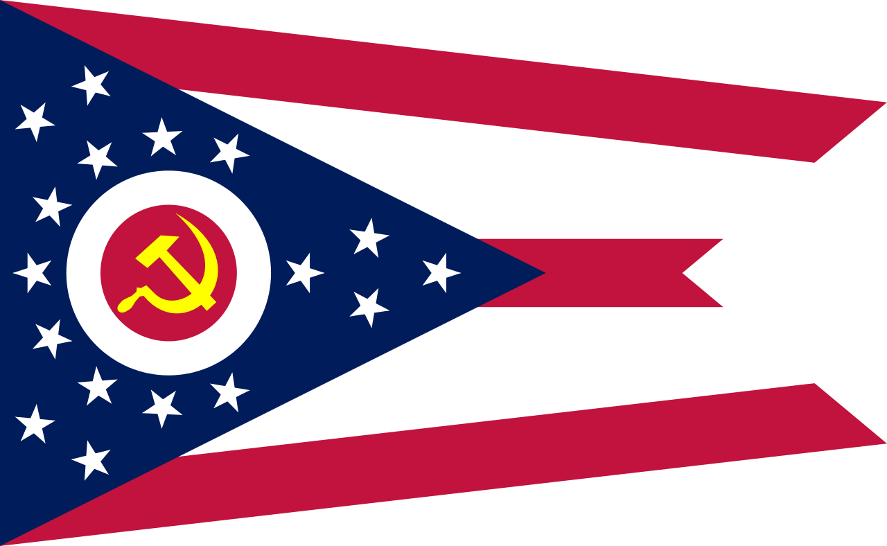 Ohio Communist Flag - Ohio Flag Clipart (1280x788), Png Download