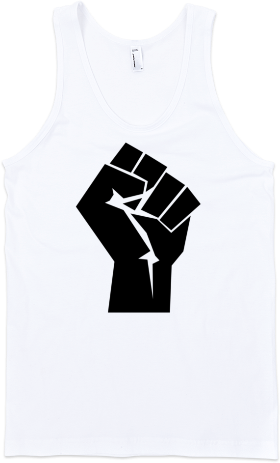 Communism Fist Fine Jersey Tank Top Unisex By - Black Power Fist Clipart (571x942), Png Download