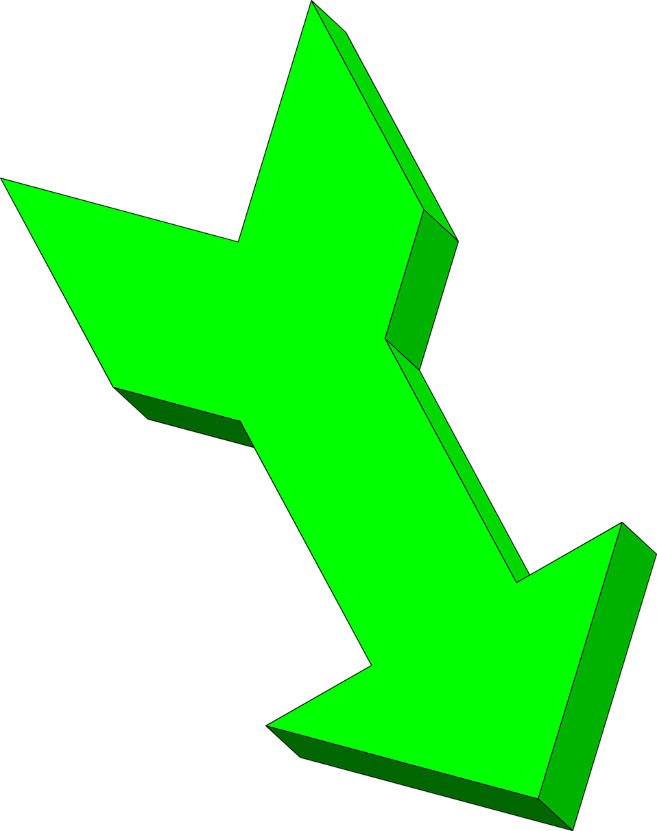 3d Curved Arrow Clip Art - Green Down Arrow - Png Download (958x1212), Png Download