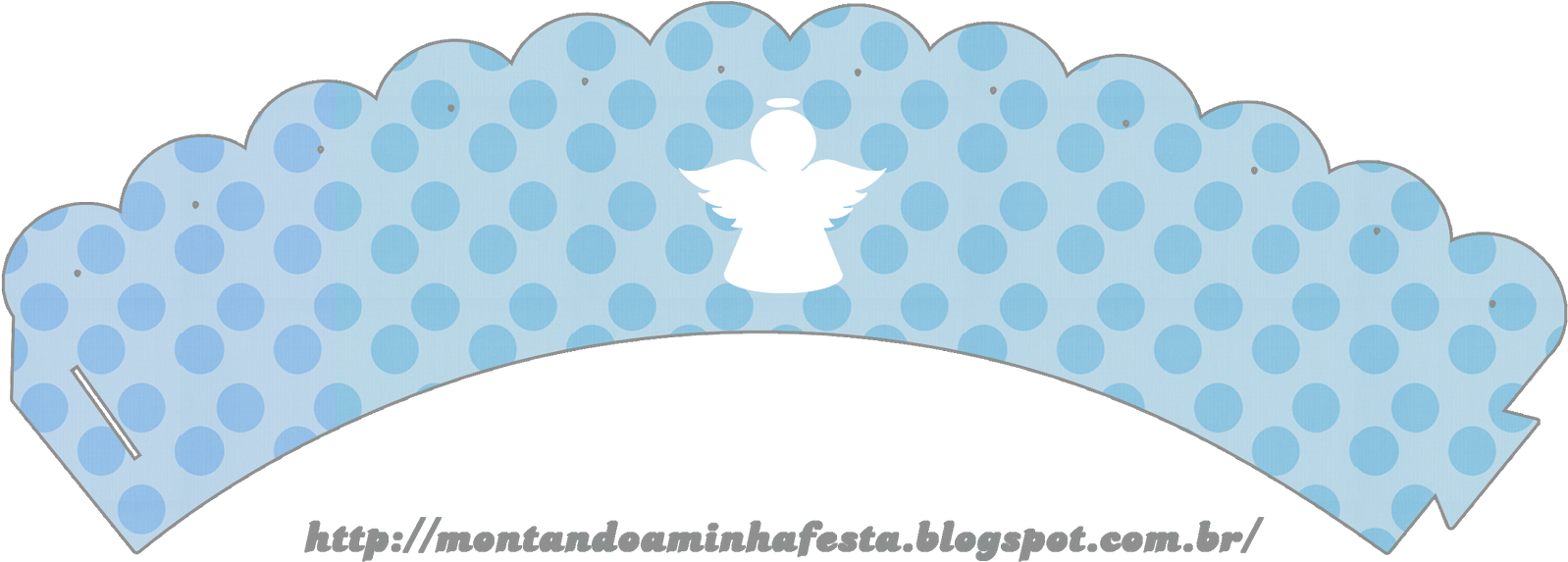 Angel Silhouette Papers In Light Blue Free Printable - Wrappers Para Cupcake Silhouette Clipart (1600x738), Png Download