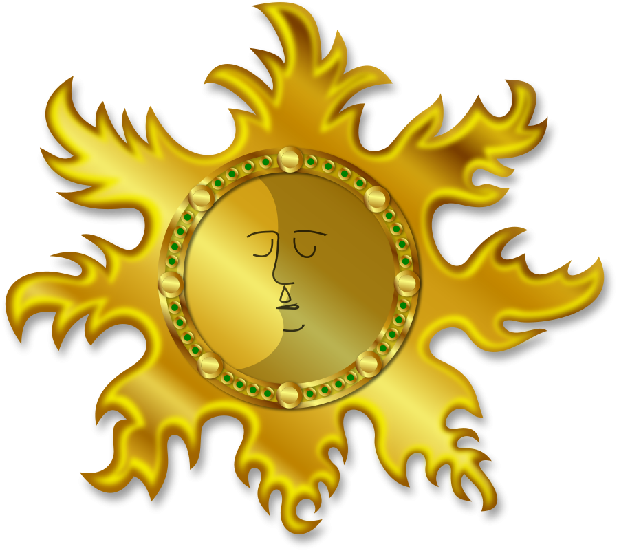 Sun And Moon Clipart Vector Clip Art Online Royalty - Sun & Moon Png Transparent Png (900x804), Png Download