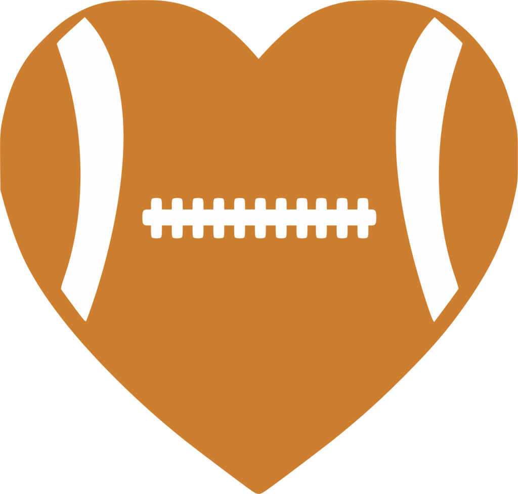 Football Heart Albb Blanks Png Library - Football Heart Clipart Black And White Transparent Png (1024x976), Png Download