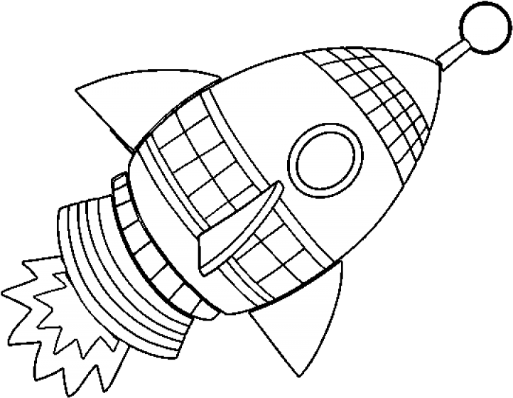 Picture Of Rocket Ship - Coloring Pages Of Rockets Clipart (800x626), Png Download