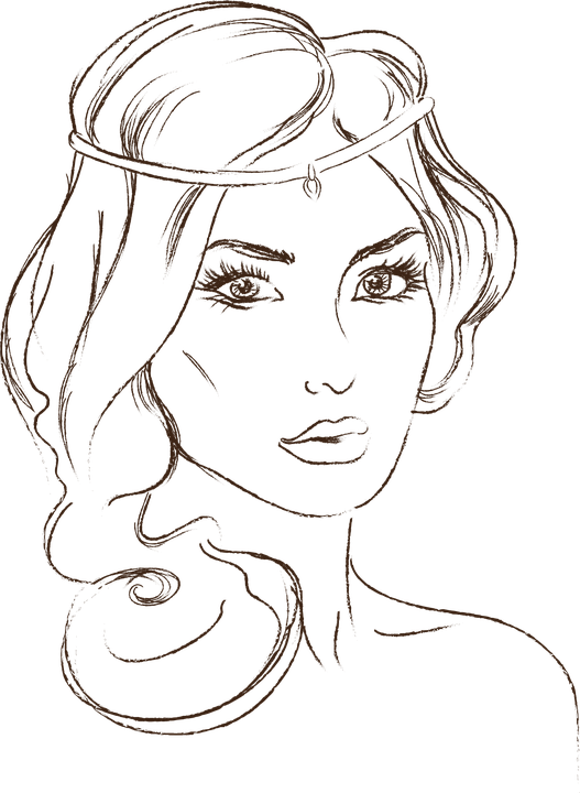 Face Outline Clipart 50939 - Beautiful Princess Coloring Page - Png Download (527x720), Png Download