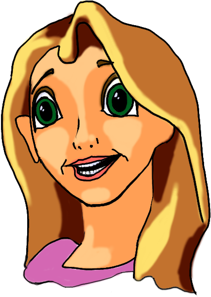 A Cartoon Girl - Draw Cartoon Girl Face Clipart (600x600), Png Download