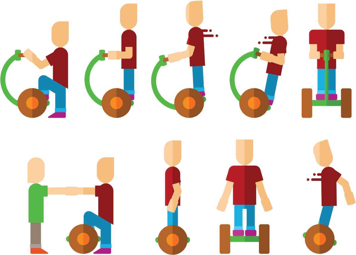 Segway Free Vector Art Clipart (1400x980), Png Download