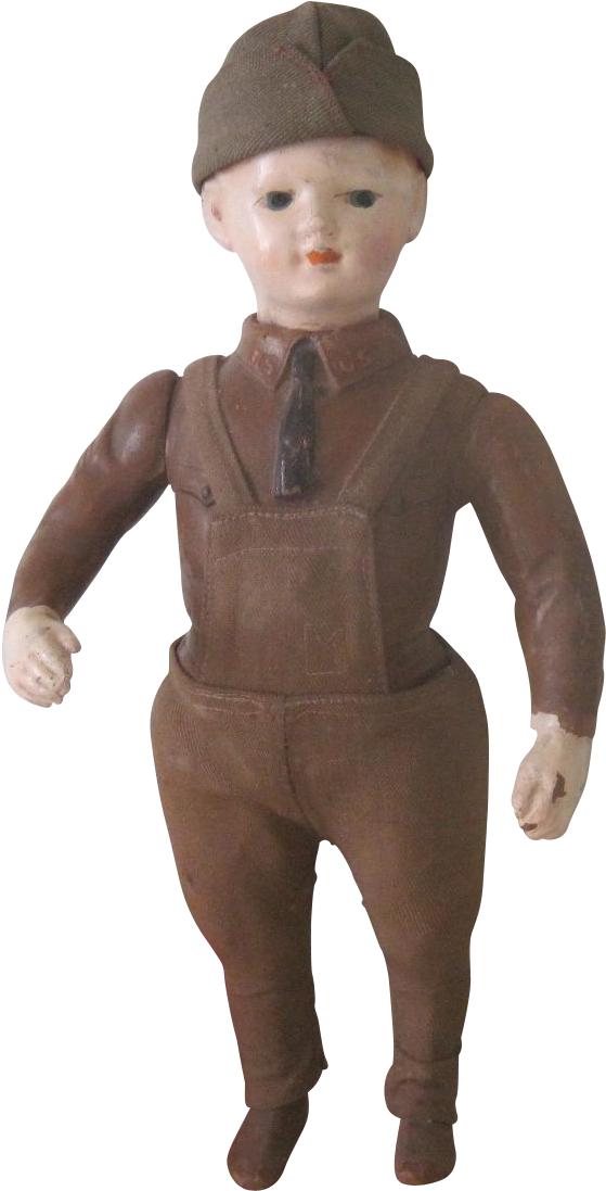 Antique Wwi Liberty Boy American Soldier Doll By Ideal - Figurine Clipart (1096x1096), Png Download