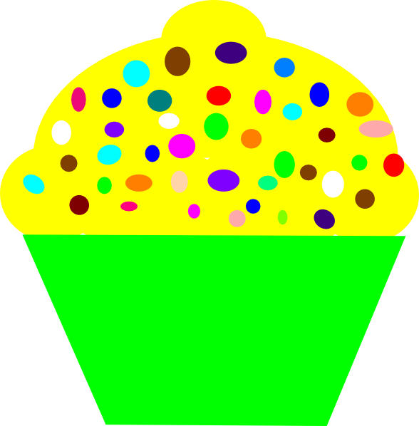 Yellow Cupcake Clip Art - Png Download (588x598), Png Download
