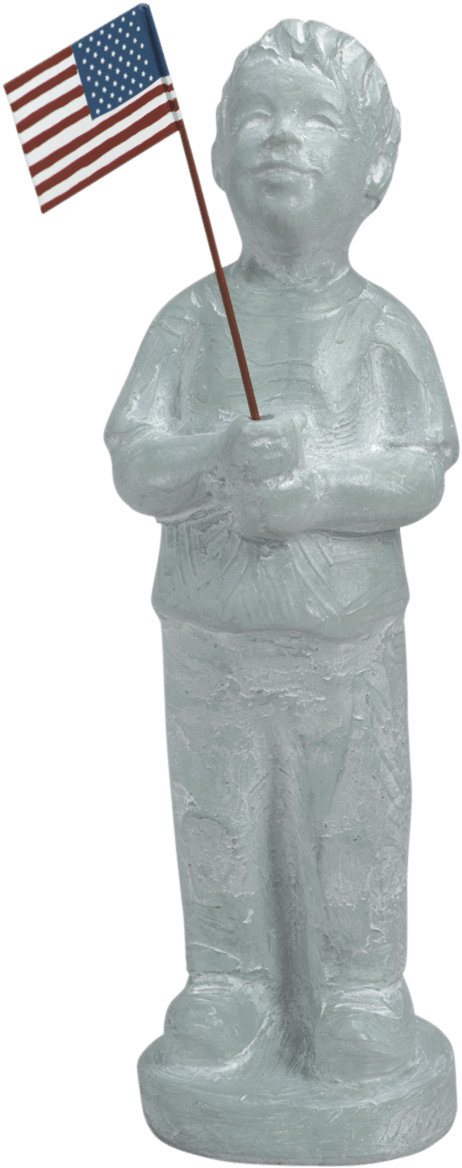 Boywithflag Green - Carving Clipart (493x1200), Png Download