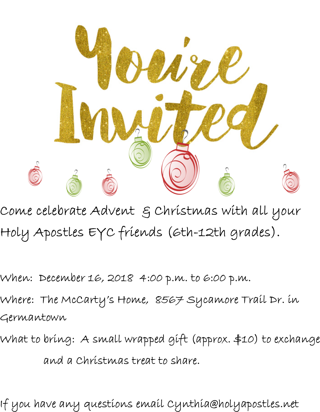 Eyc Christmas Party - Holiday You Re Invited Clipart (1102x1419), Png Download