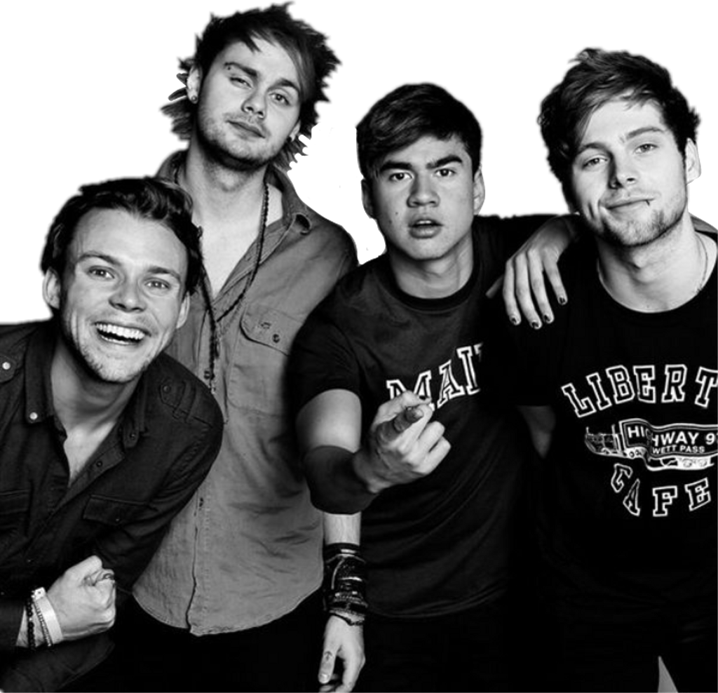5sos Black And White Clipart (1024x988), Png Download
