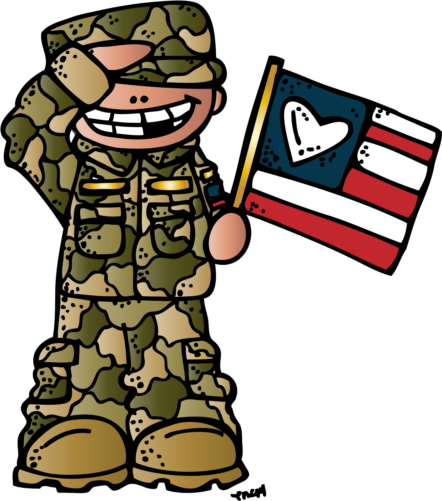 Military - Cute Veterans Day Clipart - Png Download (1427x1600), Png Download