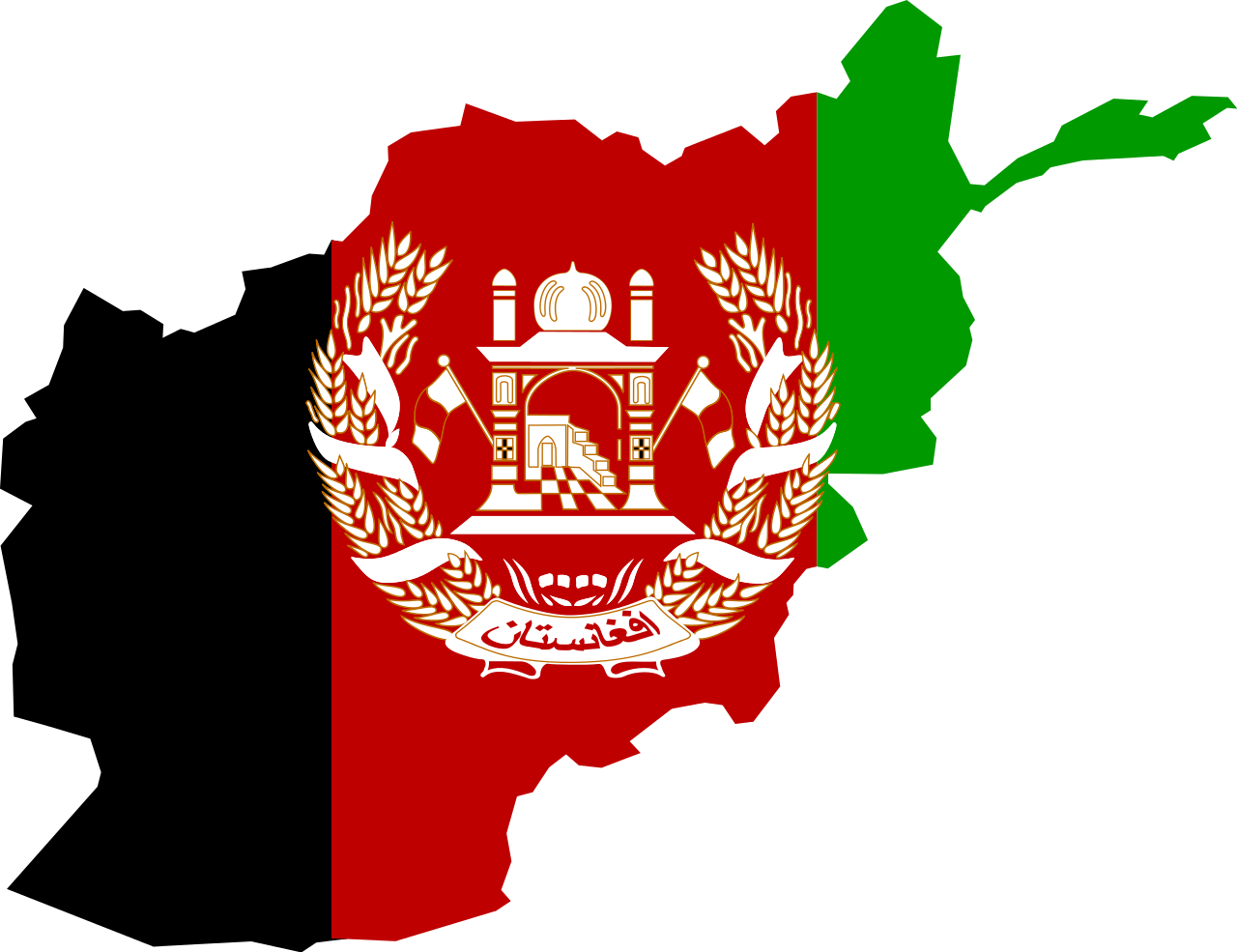 Afghan Soldier Kills 2 Americans, Wounds 3 Others - Afghanistan Flag Map Clipart (1280x985), Png Download