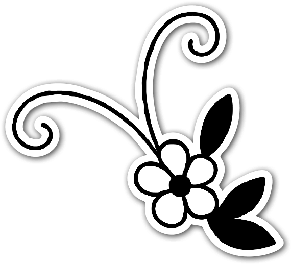 Cute Black And White Flower - Flor Preto E Branco Png Clipart (600x545), Png Download