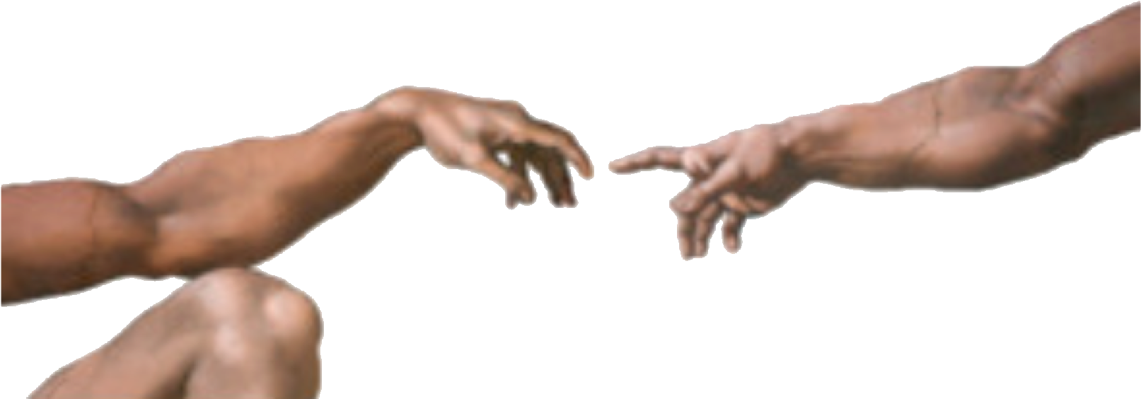 Hands Beige Tan Jesus Religion Christ Christianity - Creation Of Adam Real Hands Clipart (2048x615), Png Download