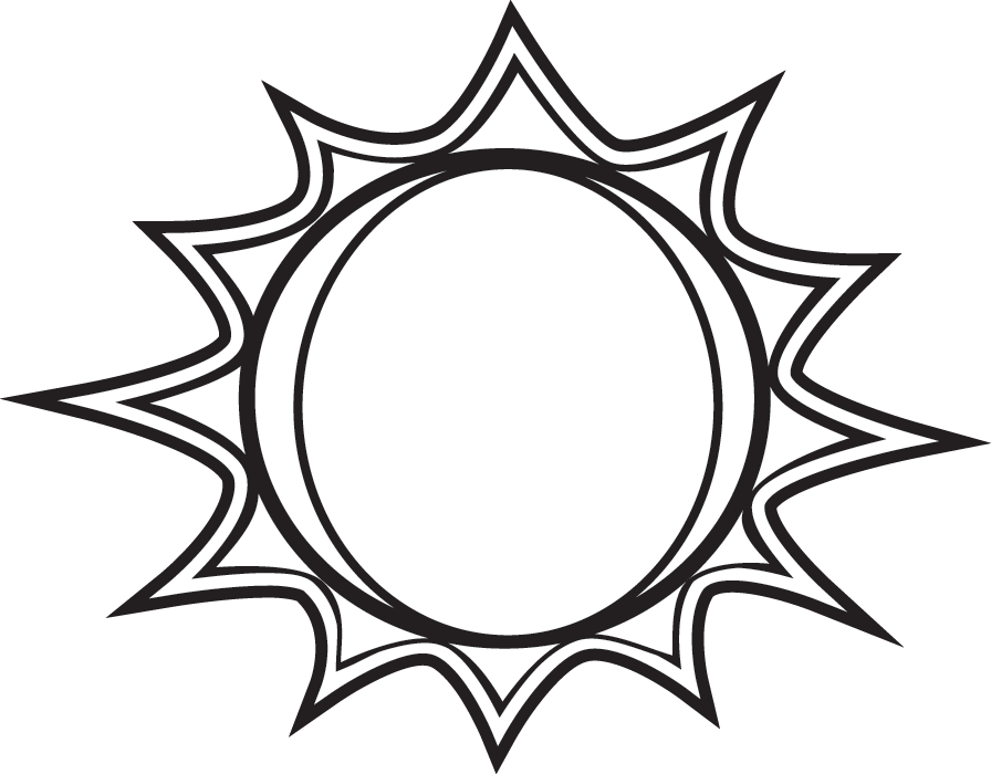 Sun Black And White Black And White Sun Clipart Free - Clip Art Black And White - Png Download (896x700), Png Download